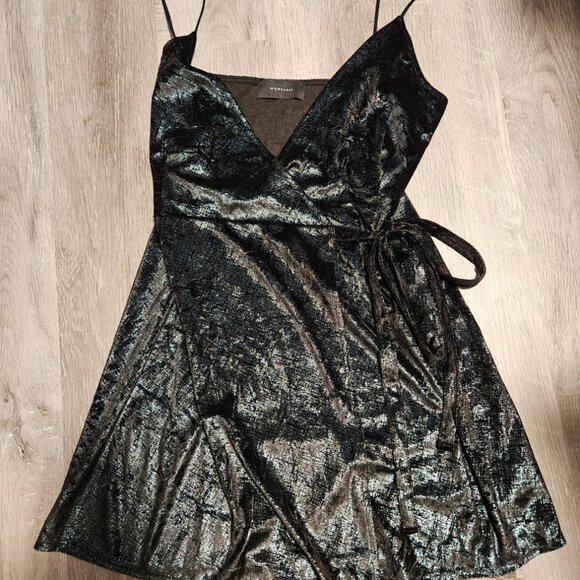 Workhall Studios Mini Wrap Dress - Glittery - Picture 1 of 4